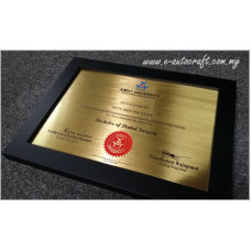 Customize Wooden Plaque 2D Etching Brass Polishing Hairline Plaque/WOOD_01